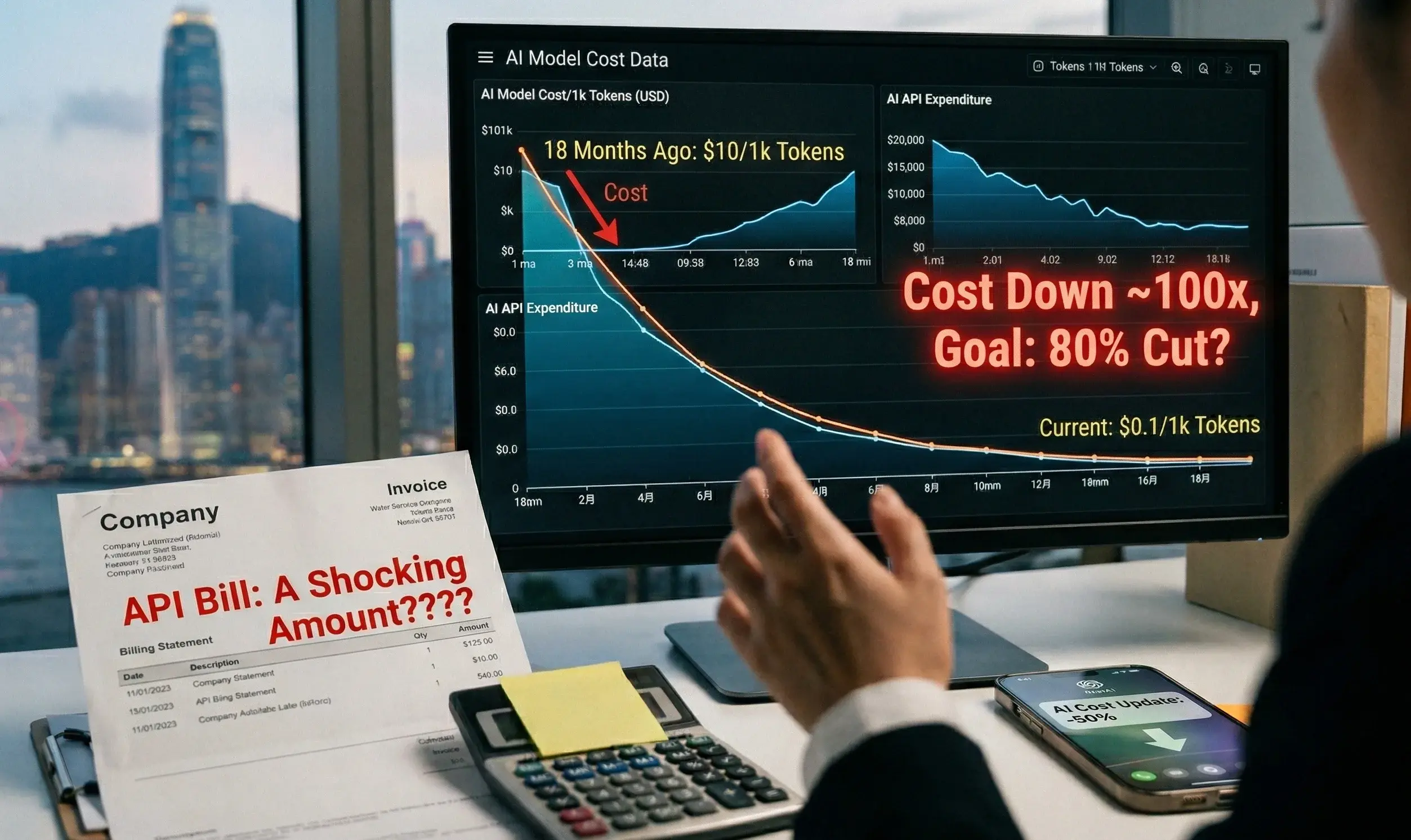 AI 成本戰白熱化：模型費用 18 個月暴跌 100 倍，你的 AI 支出是否還能再降 80%？